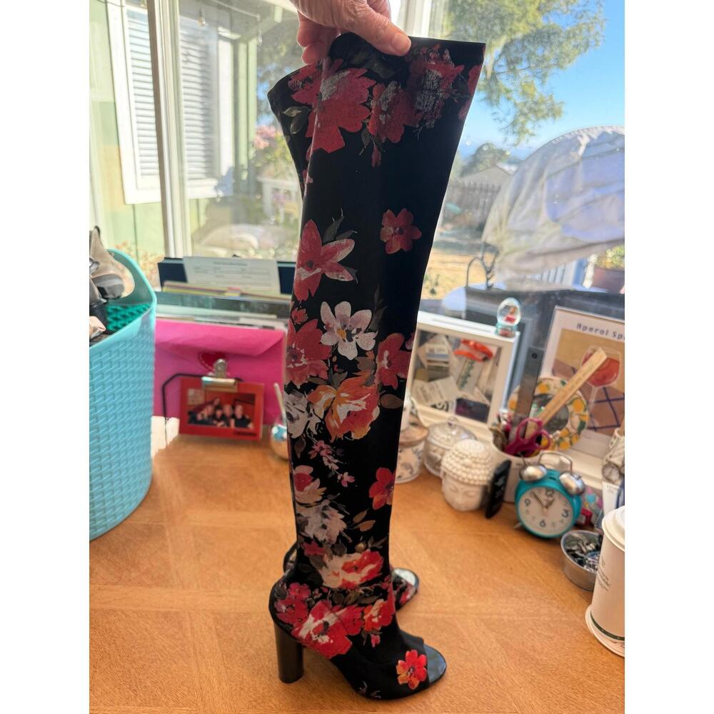 Cape Robbin Over The Knee Peep Toe Floral Boots Size 10M - Picture 2 of 15
